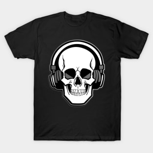 The Musical Skull with Headphones T-Shirt